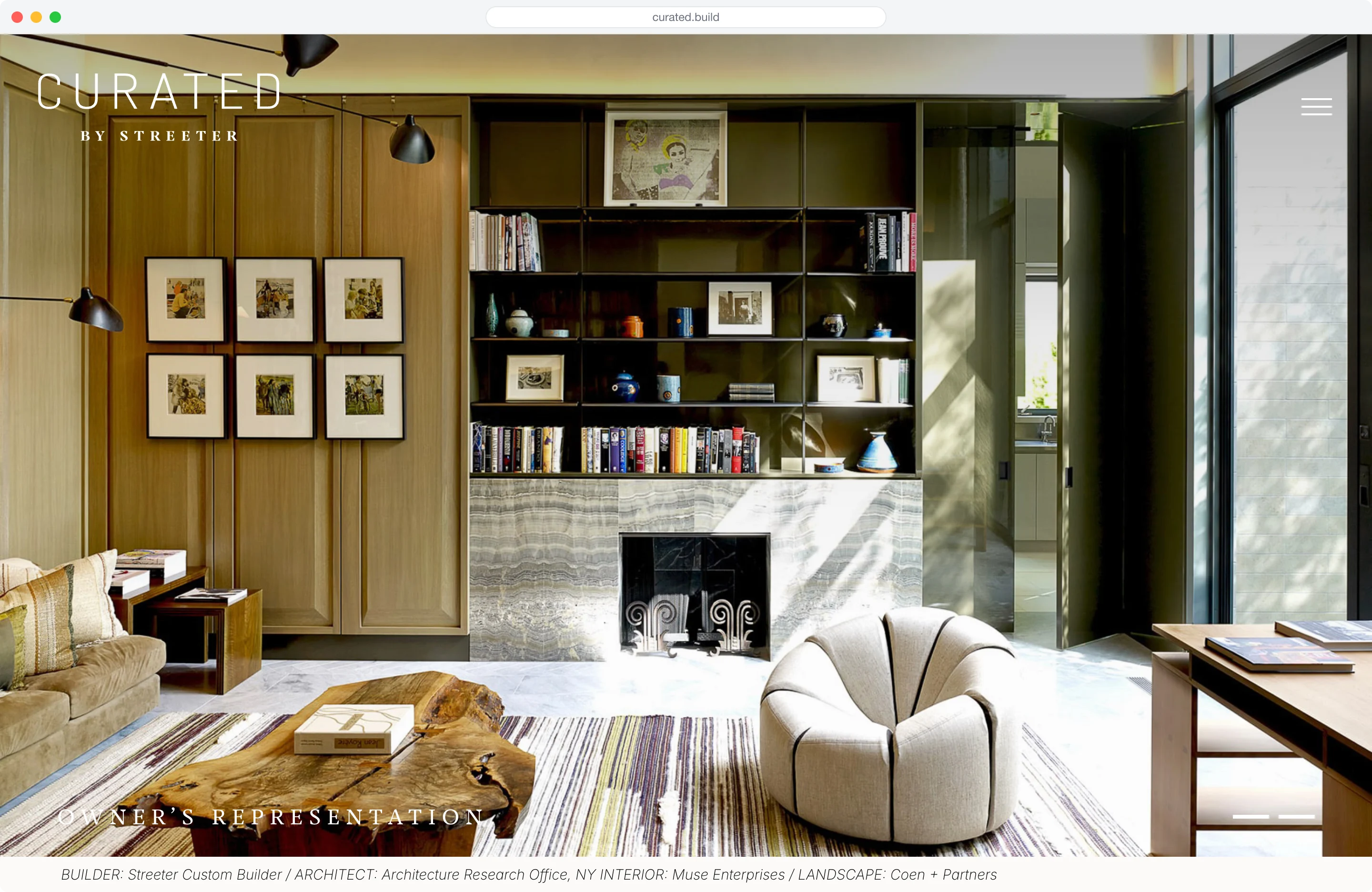 Curated by Streeter website project preview