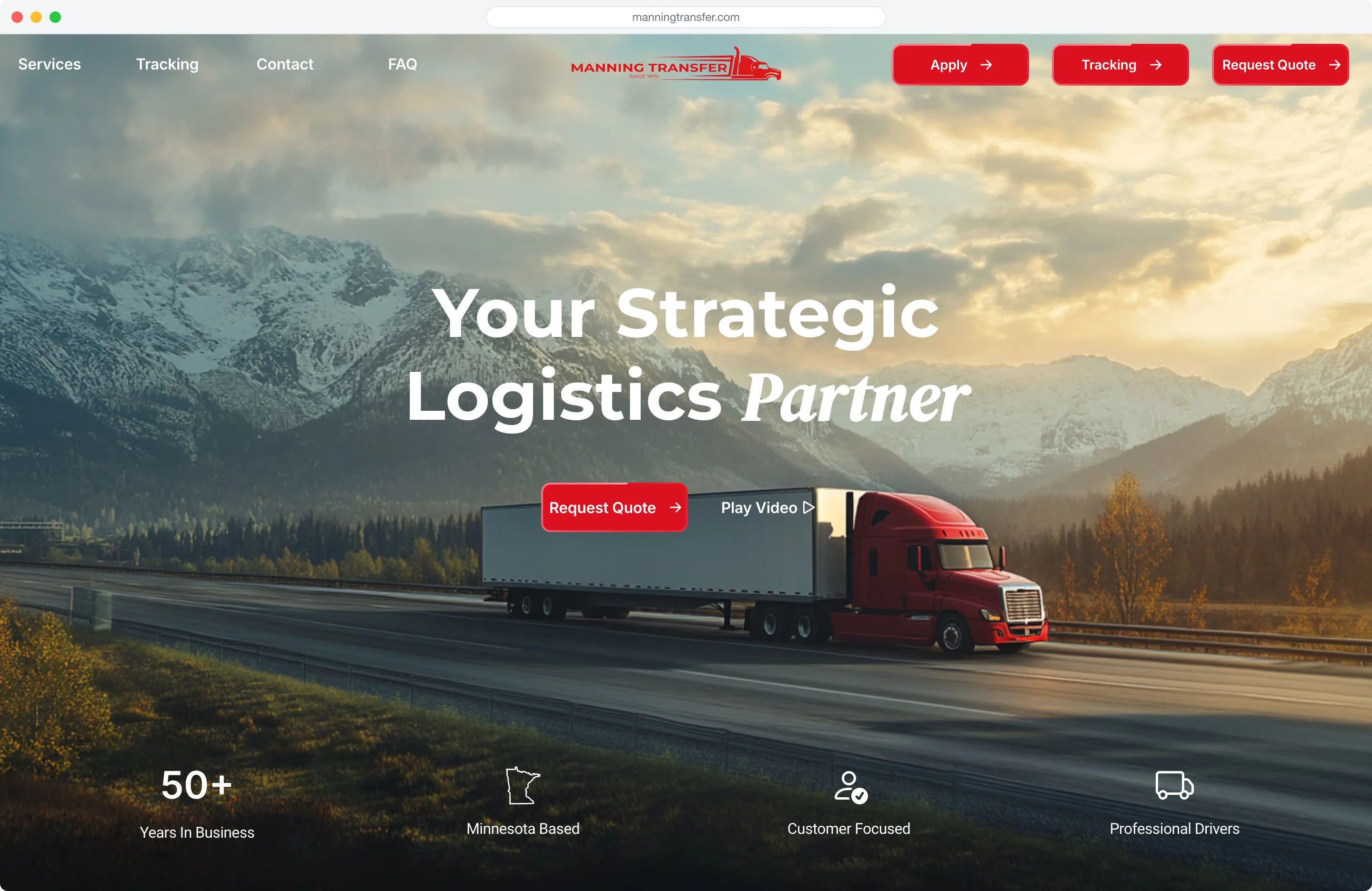 Manning Transfer website project preview