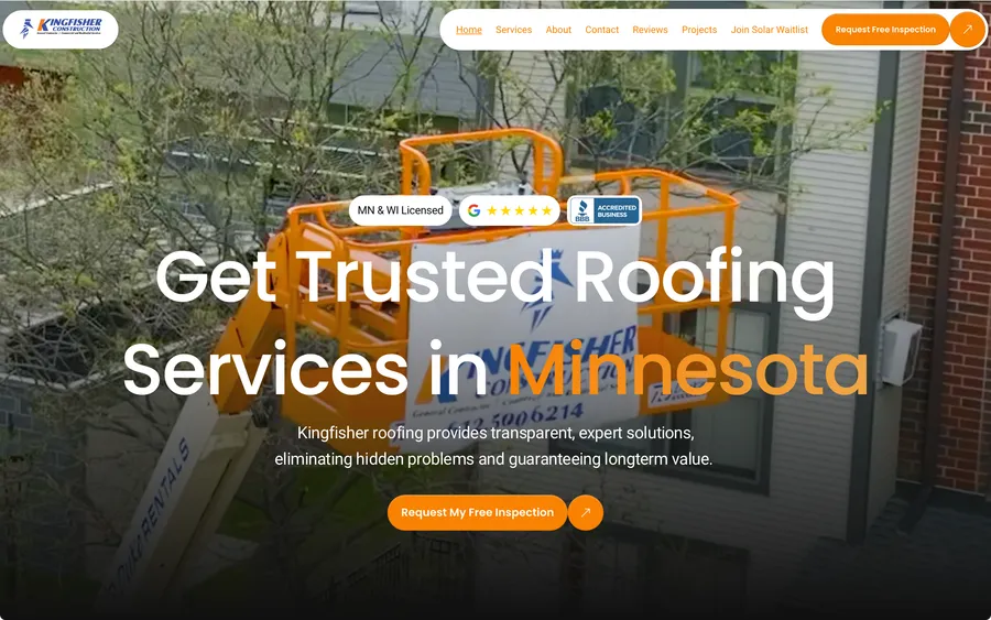 Kingfisher Construction website
