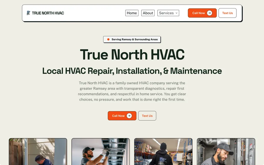 True North HVAC website